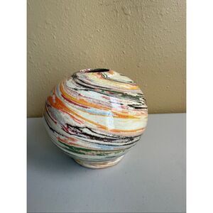Signed Studio Pottery Vase Tom Witt Kler 2007 Marbled Ceramic